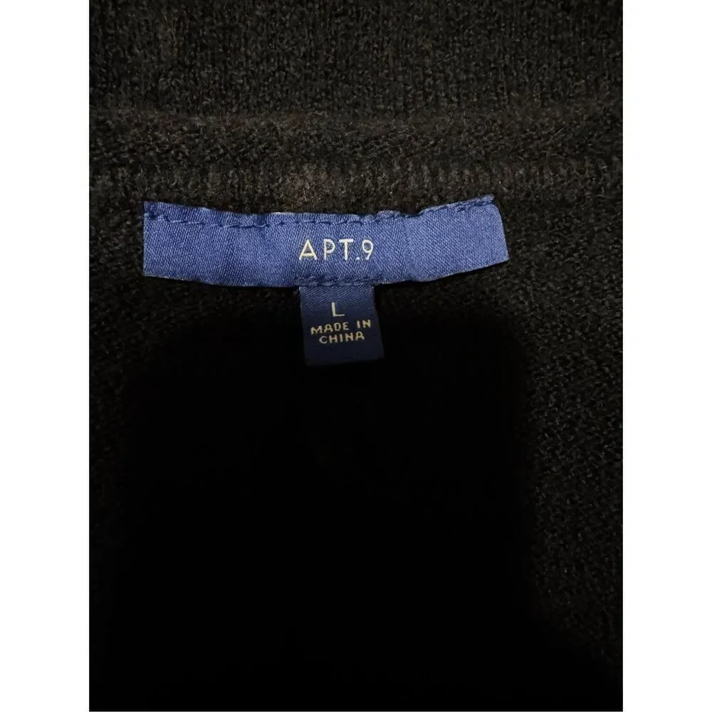 Apt 9 Black Long Sleeve Sweater Size Large
